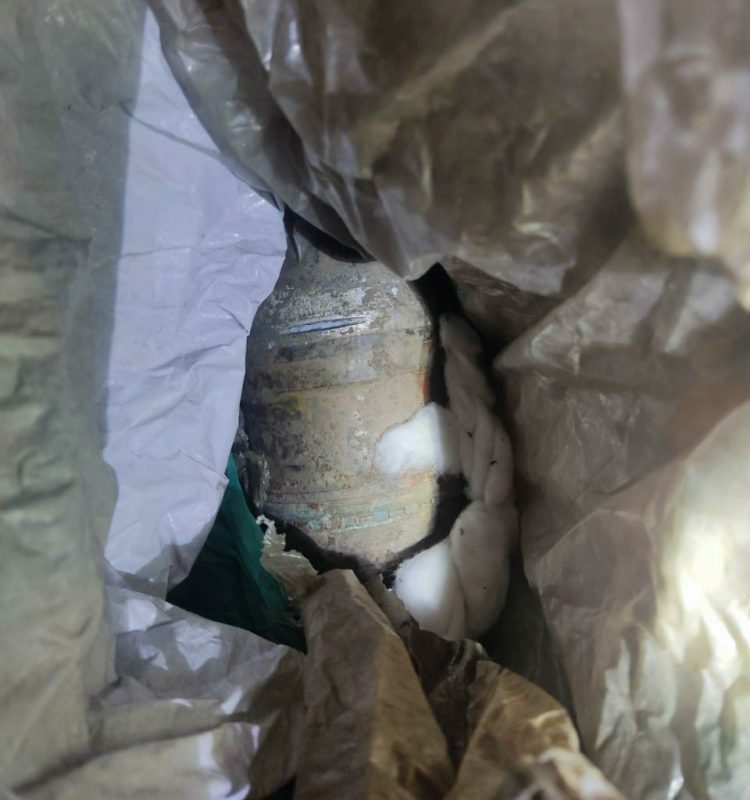 Old Rusted Shell Recovered in Shangus Anantnag, BDS on Job