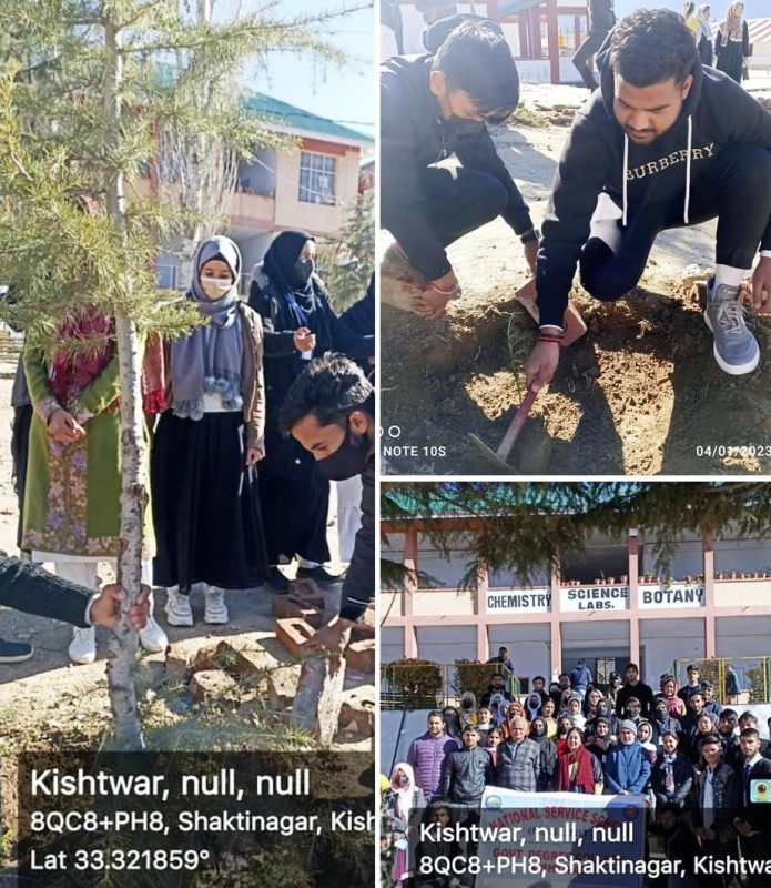Kishtwar: NSS volunteers conduct Plantation, Beautification, cleanliness drive on College Campus