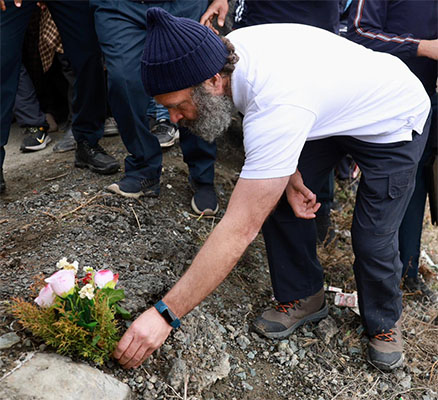 Rahul Gandhi stops Yatra to pay tribute to CRPF jawans killed in 2019 Lethpora attack
