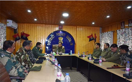 SSP Budgam holds security review meeting with the officers of CRPF.