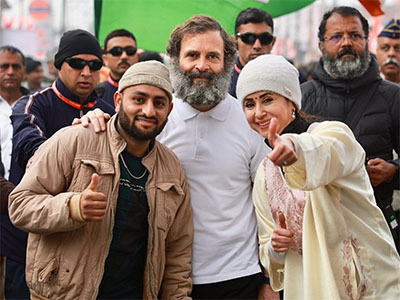 Actor-politician Urmila Matondkar joins Rahul Gandhi's Bharat Jodo Yatra in Jammu
