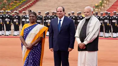 Egypt President El-Sisi Received By President Murmu And PM Modi At Rashtrapati Bhavan