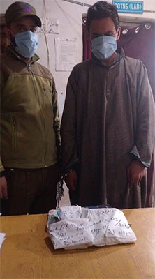 Kulgam Police arrested a drug peddler and recovered 130gm of Brown Sugar like contraband substance Kulgam