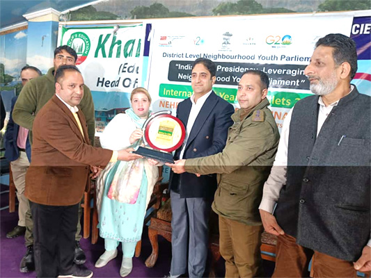 Nehru Yuva Kendra Srinagar organized a District-level Neighborhood Youth Parliament Programme based on Y20, which is a part of G20, on Tuesday