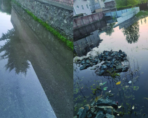 Inundated Road in Srinagar's Gousia Colony, Due to Failure of Storm Water Drainage