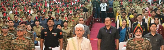 Lieutenant Governor interacts with NCC Cadets at Special National Integration Camp at Srinagar