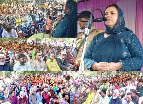 Sakeena Itoo holds massive Public Darbar at Sailkhanen DH Pora Kulgam